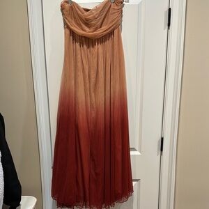Ombré layered Maxi Dress in Warm Terracotta